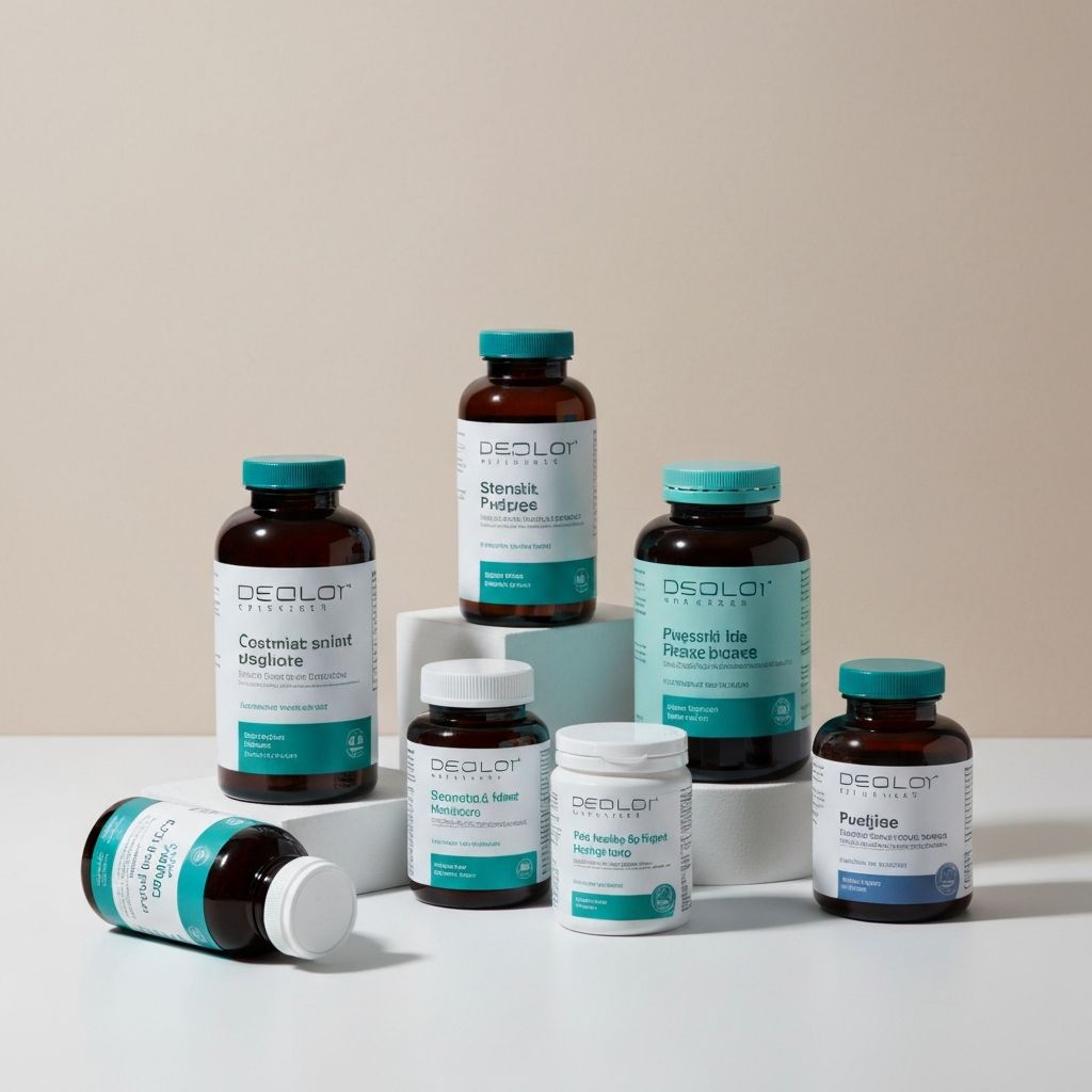 Premium supplements collection in organized display