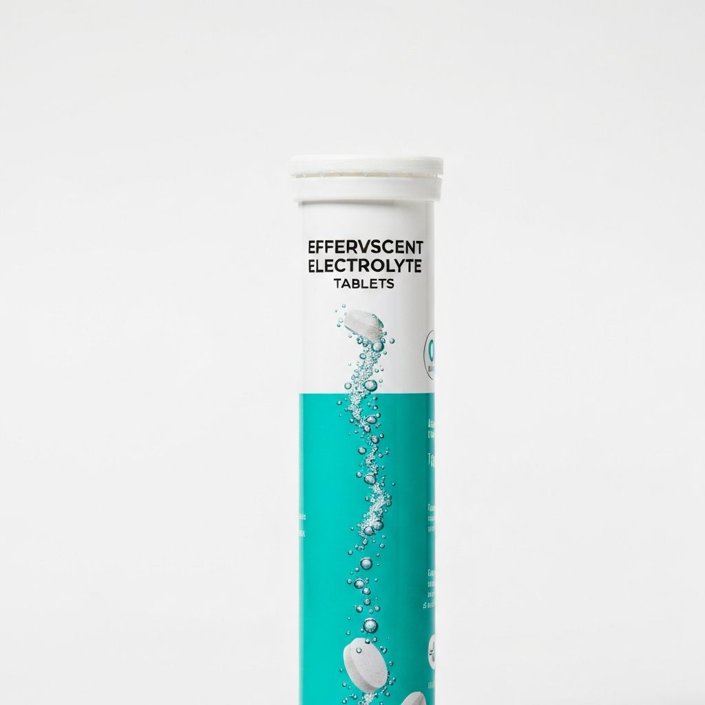 Electrolyte tablets in a tube container for quick hydration